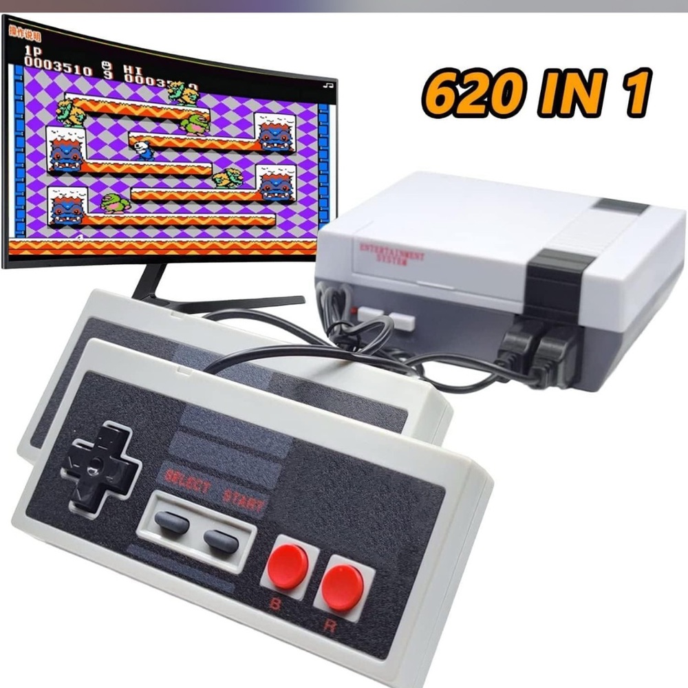 Retro Gaming Console with Controllers